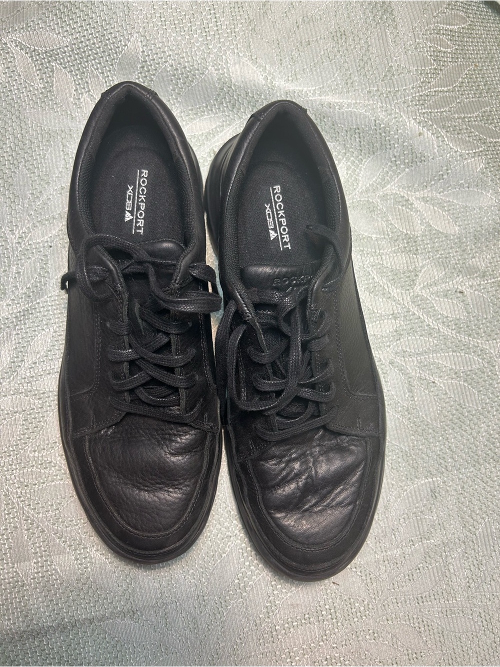 Rockport Black Leather Lace-Up Oxfords